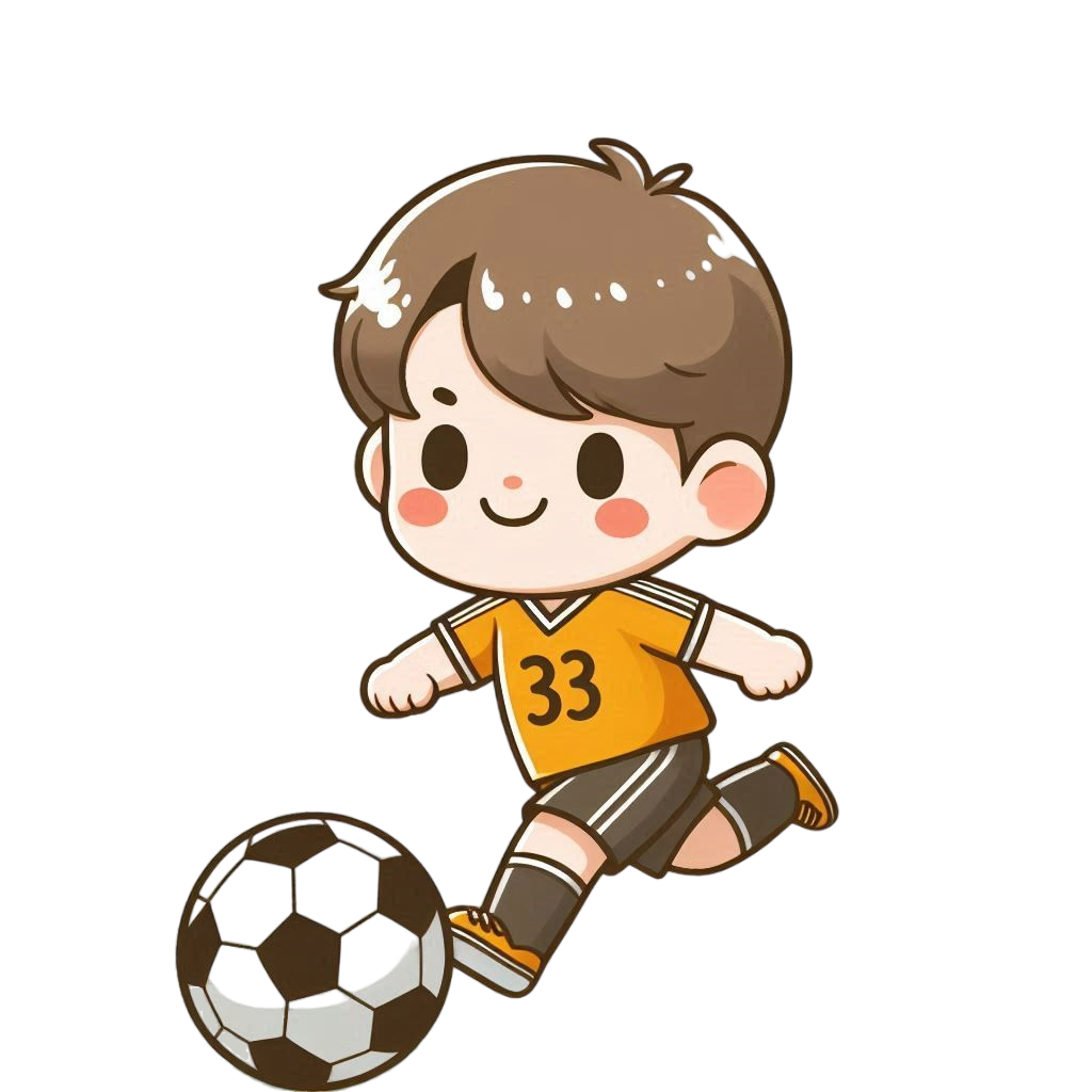 サッカーをする男の子のイラスト