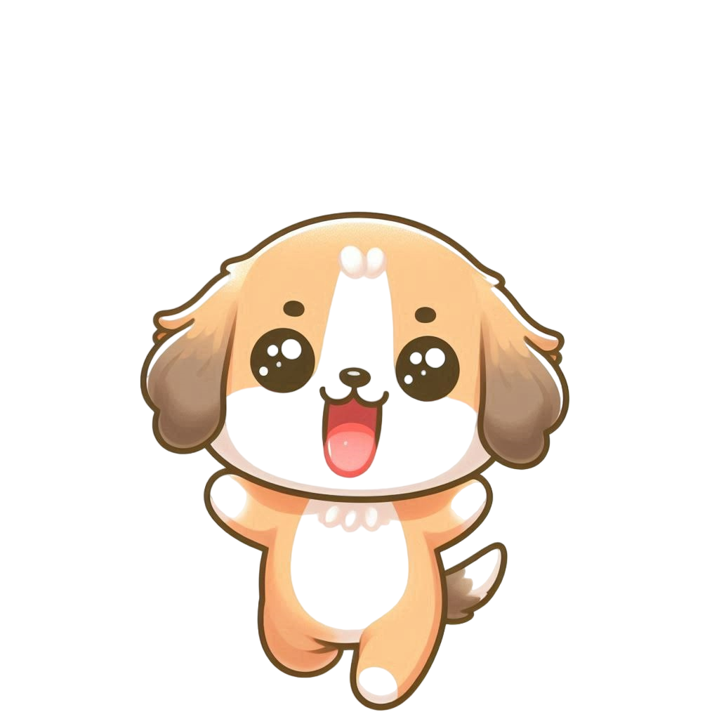 はしゃいでいる犬のイラスト