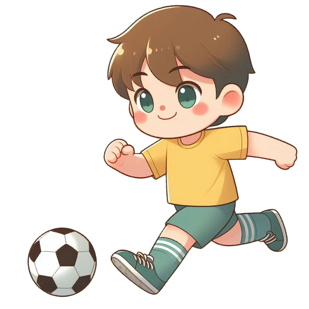 サッカーをする男の子のイラスト