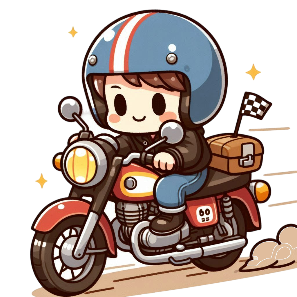 バイクに乗る人のイラスト