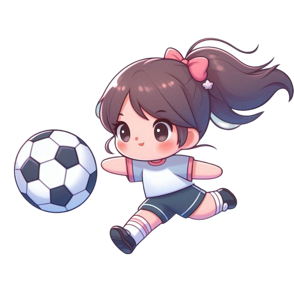 サッカーをする女の子のイラスト