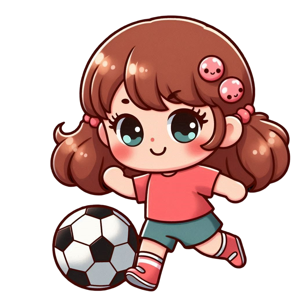 サッカーをする女の子のイラスト