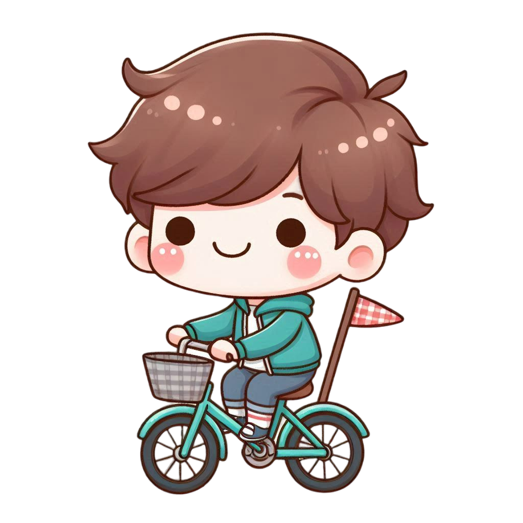 自転車に乗る男の子のイラスト