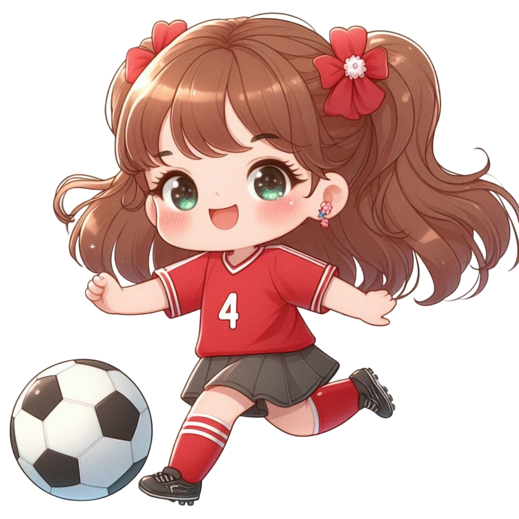 サッカーをする女の子のイラスト